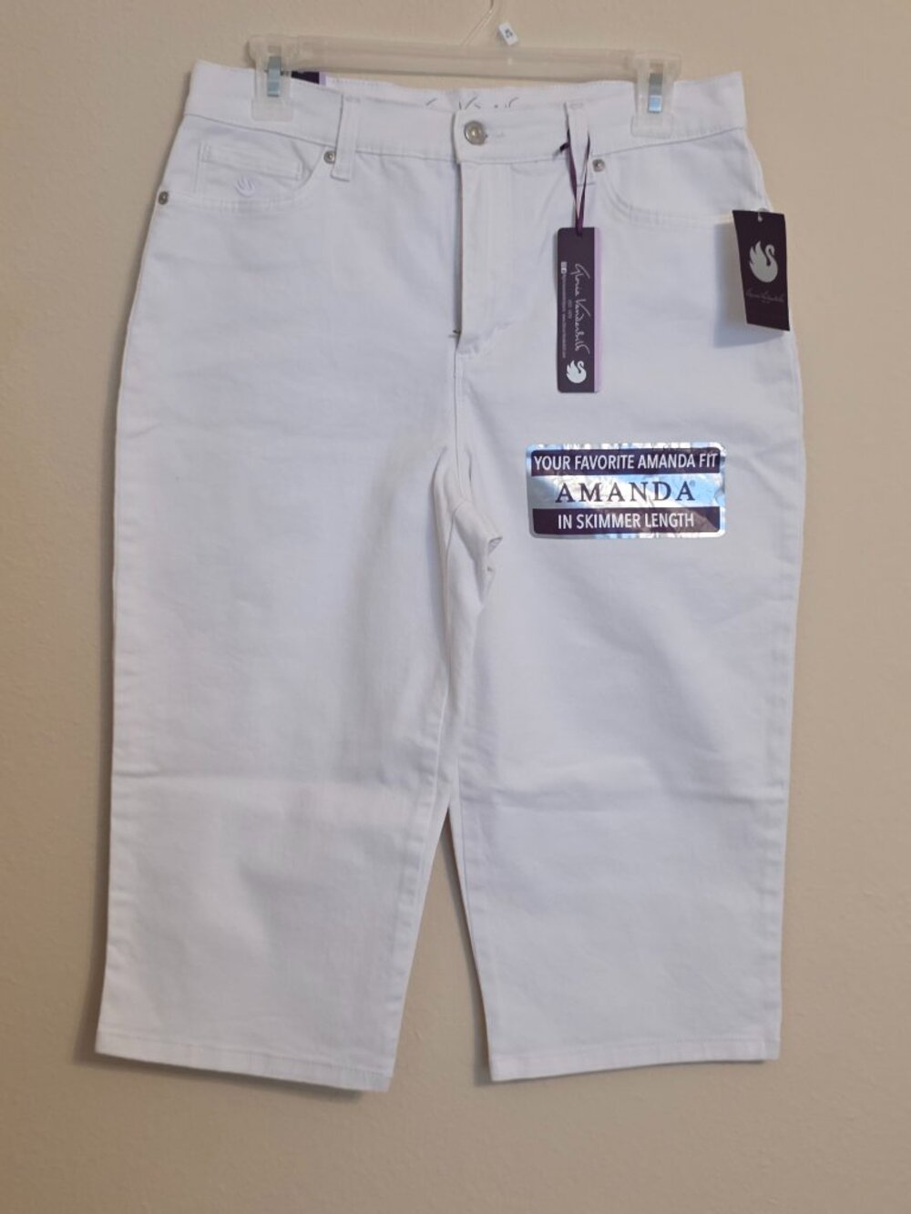 Gloria Vanderbilt Slimming Effect High Waist Amanda Skimmer Capri Pants 8 NWT